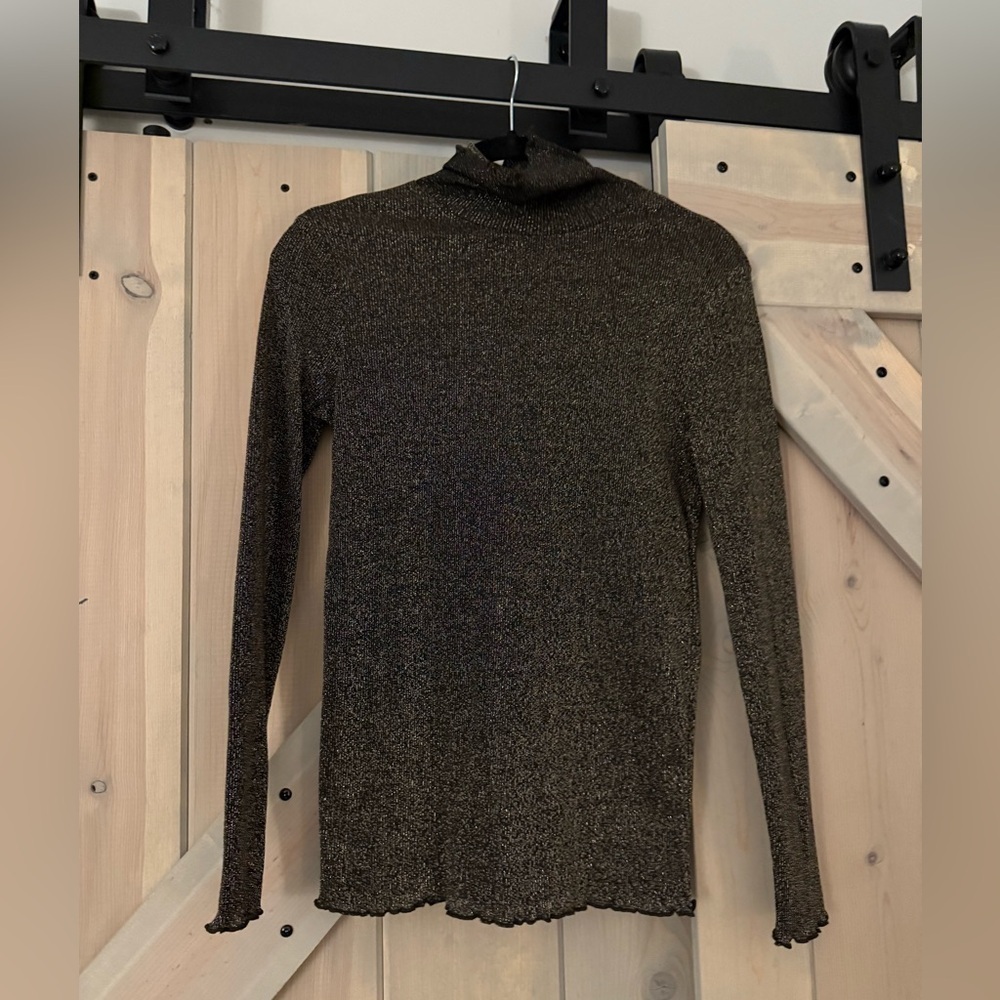 NWOT Molly Bracken Lurex Sparkle Turtleneck